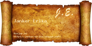 Janker Erika névjegykártya